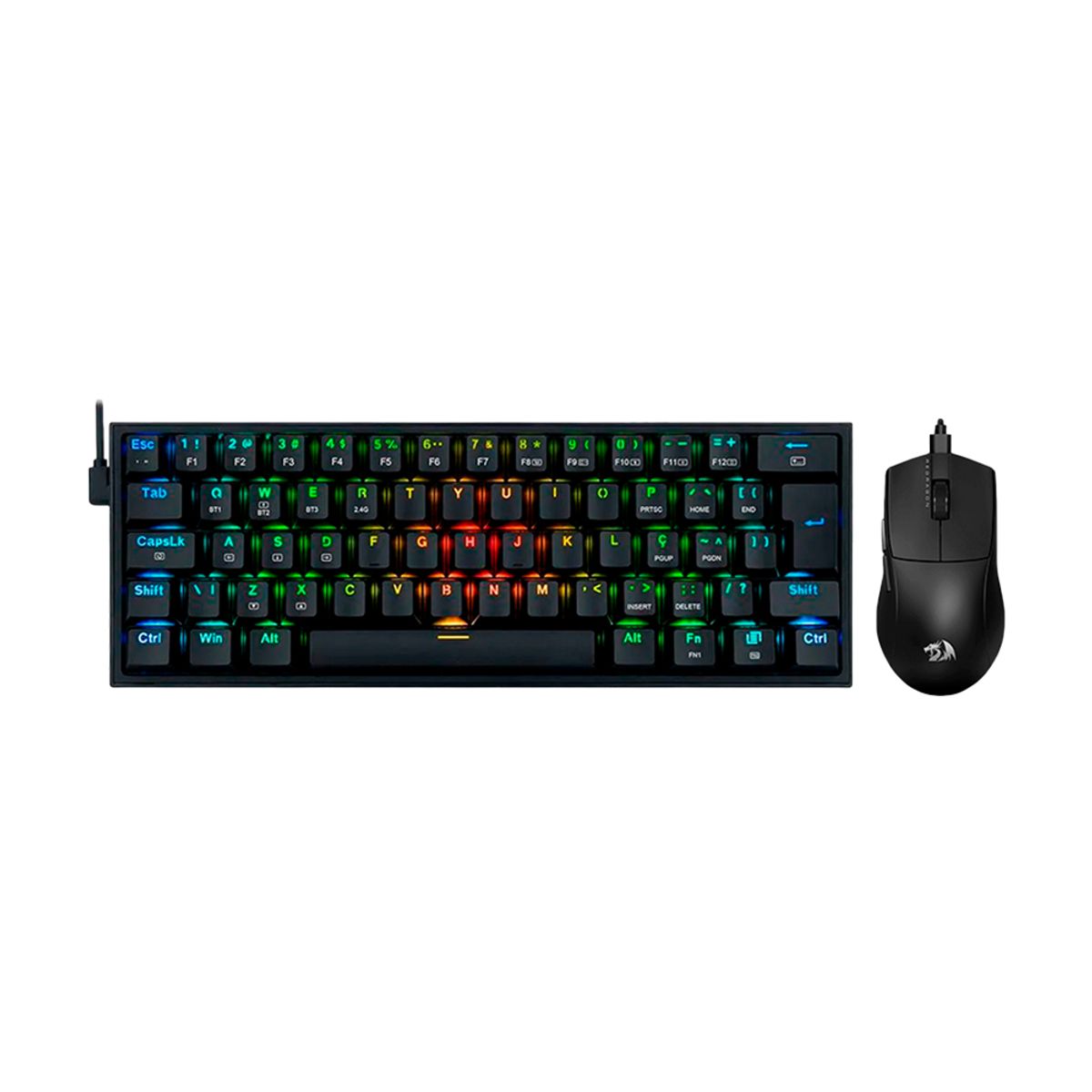 REDRAGON - COMBO REDRAGON S143 TECLADO FIZZ SP + MOUSE M724 NEGRO