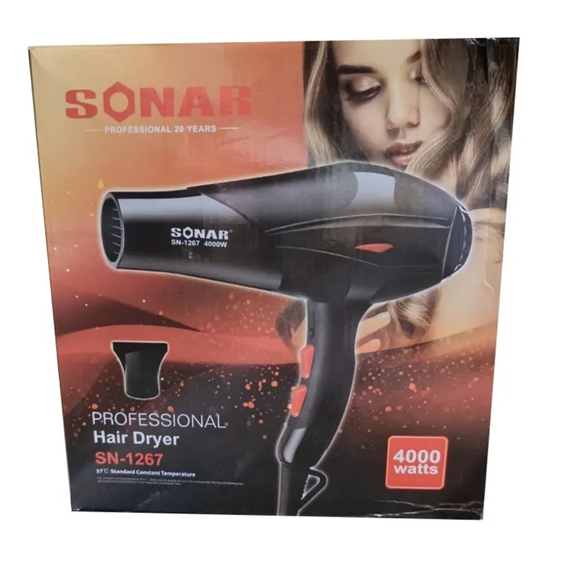 SONAR - Secadora de Cabello SONAR 4000 Watts Profesional SN-1267 Negro