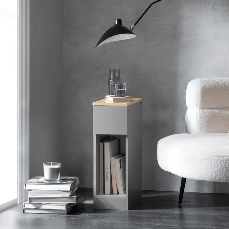 GENERICO - Mesa Lateral Lettie  Gris R&R MUEBLES