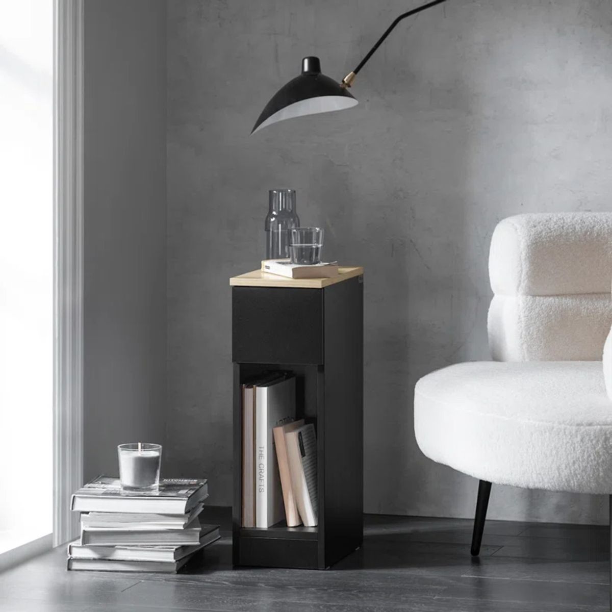 GENERICO - Mesa Lateral Lettie  Negro R&R MUEBLES