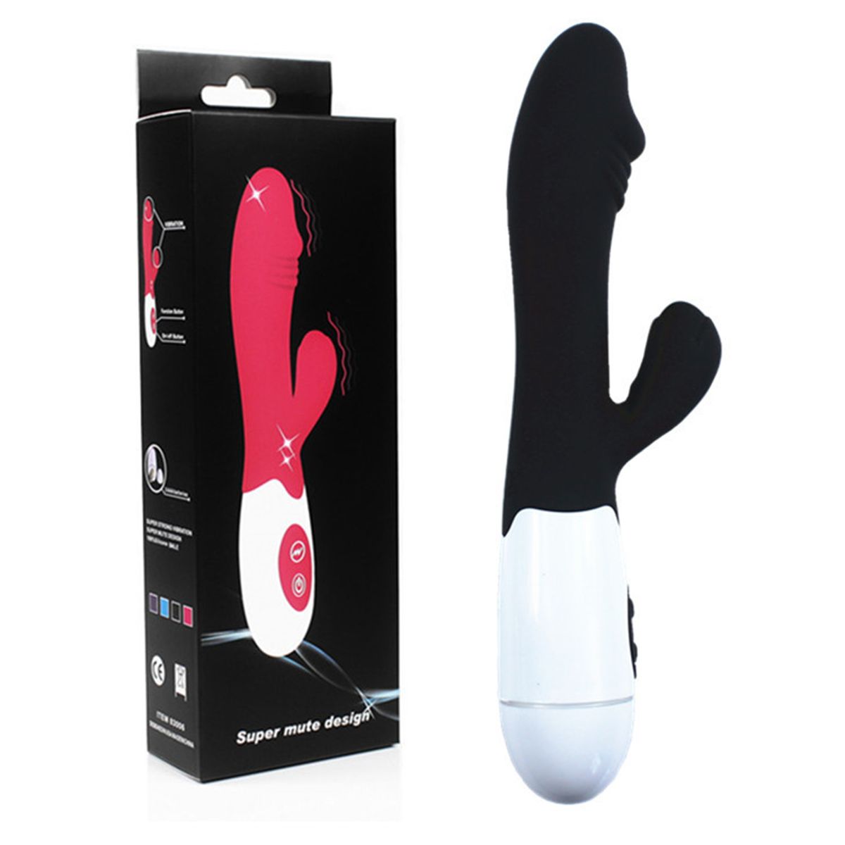 GENERICO - Dildo Vibrador Estimulador en Color Negro