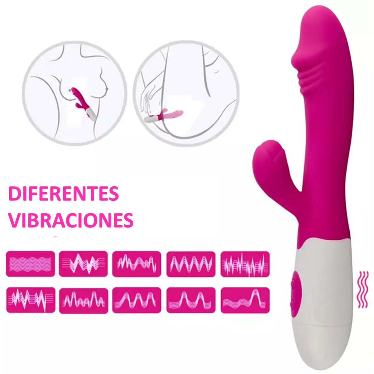 GENERICO - Dildo Vibrador Estimulador en Color Negro