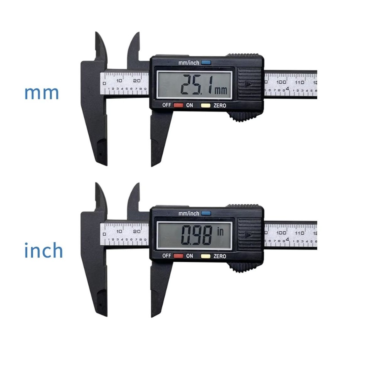 GENERICO - Calibrador Digital Electronico Vernier 150 mm fibra de carbono