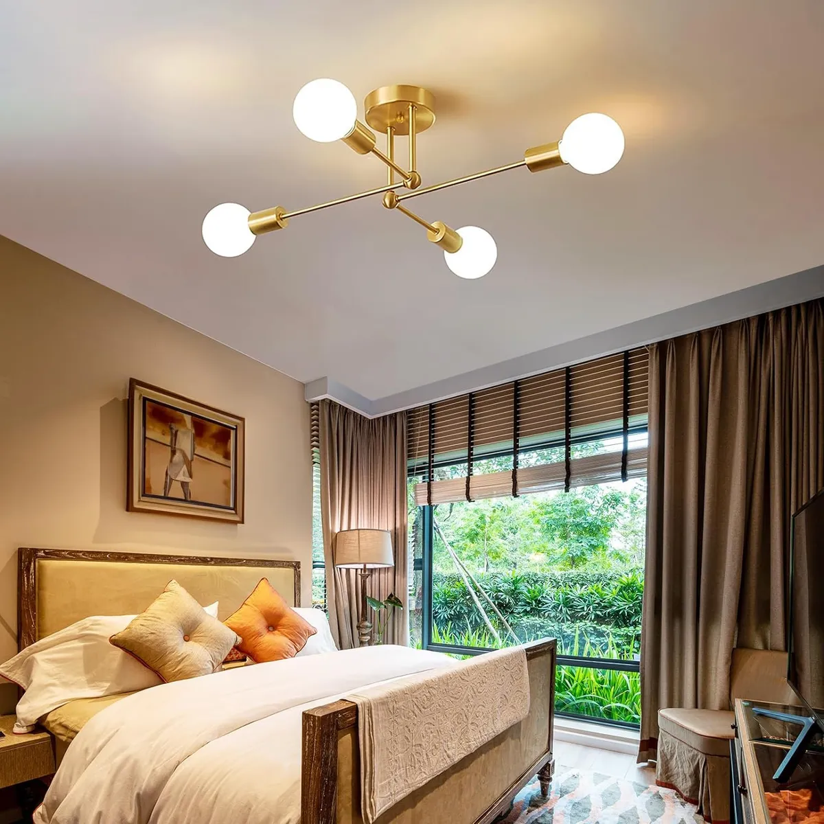 GENERICO - Lámpara Vintage Milky Gold