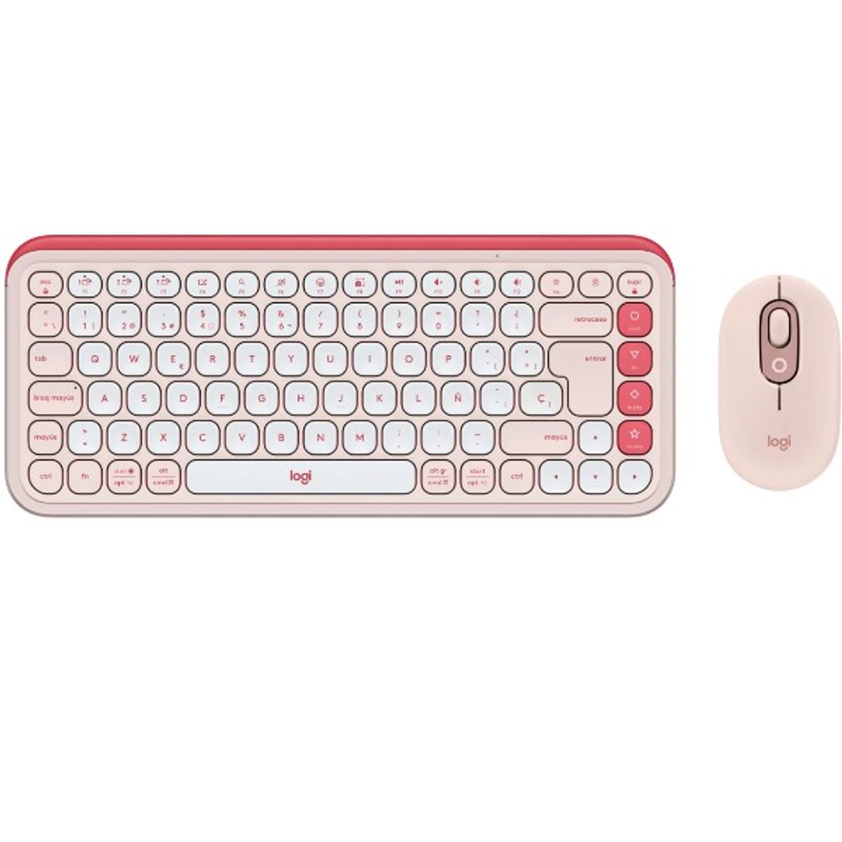 LOGITECH - Teclado y Mouse Logitech Pop Icon Combo  Bluetooth Wireless Rosa