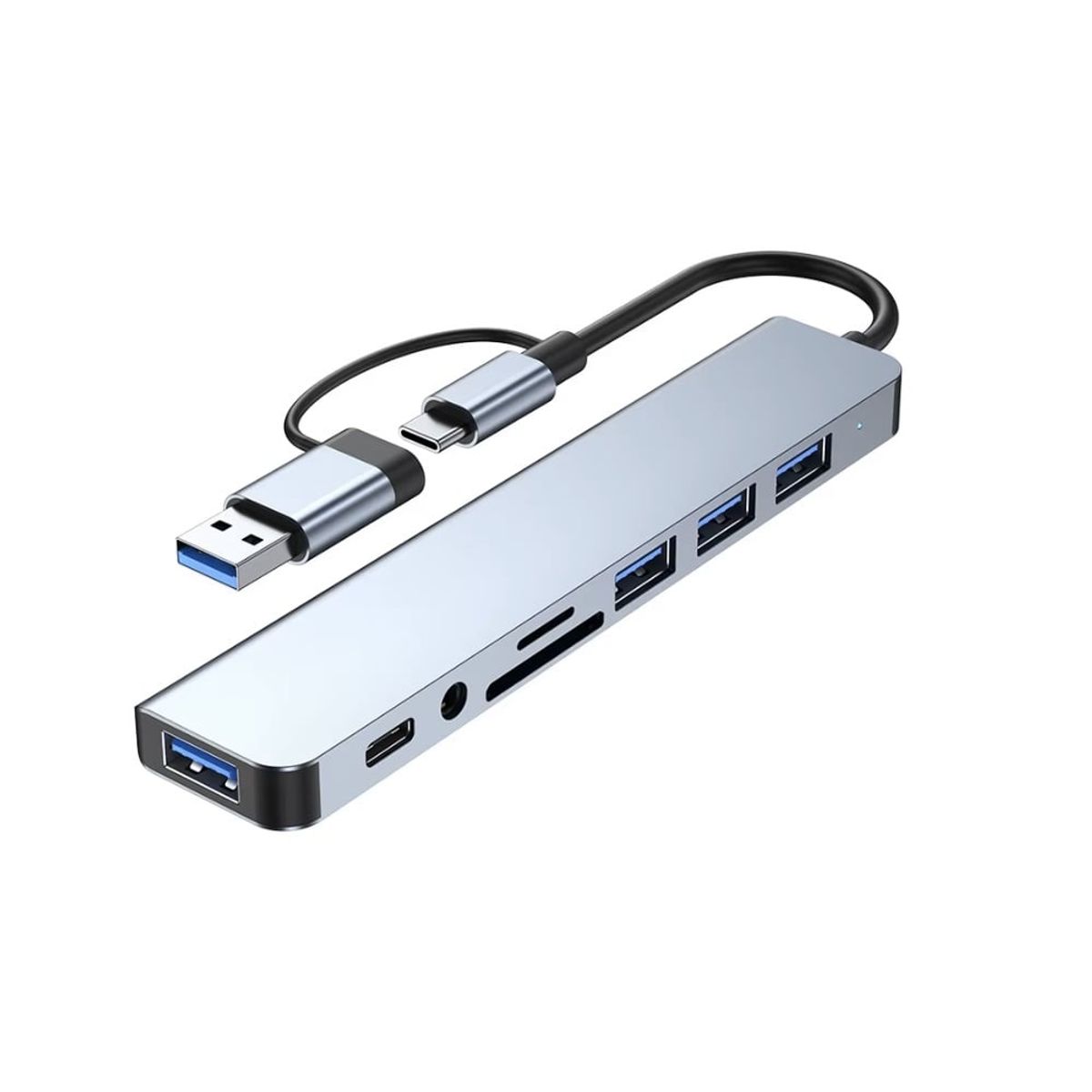 GENERICO - adaptador USB tipo C a 8 en 2 acoplamiento laptop MacBook hub PD SD TF