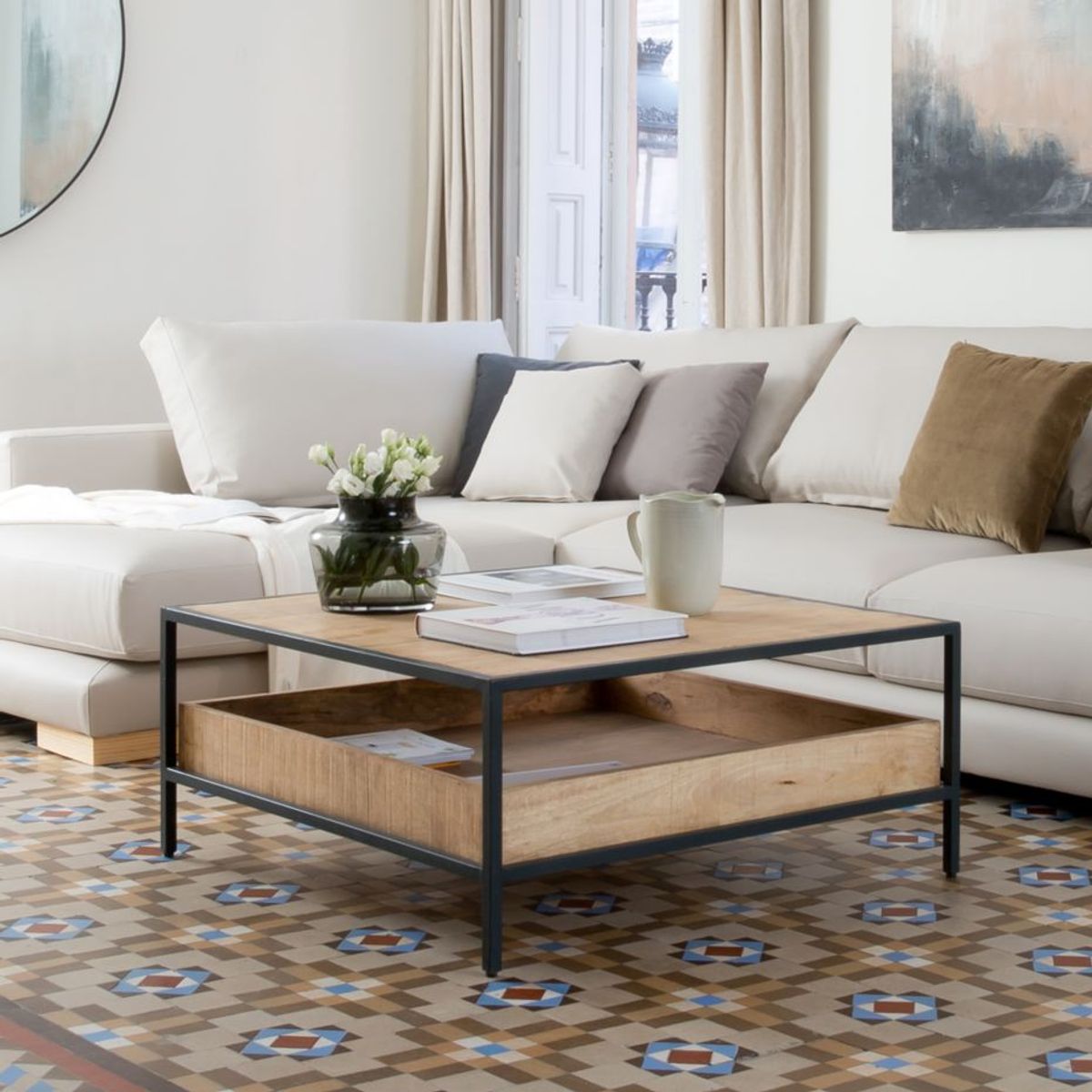 NACION MUEBLES - CENTRO DE MESA CHARLOTT COLOR MIEL NM