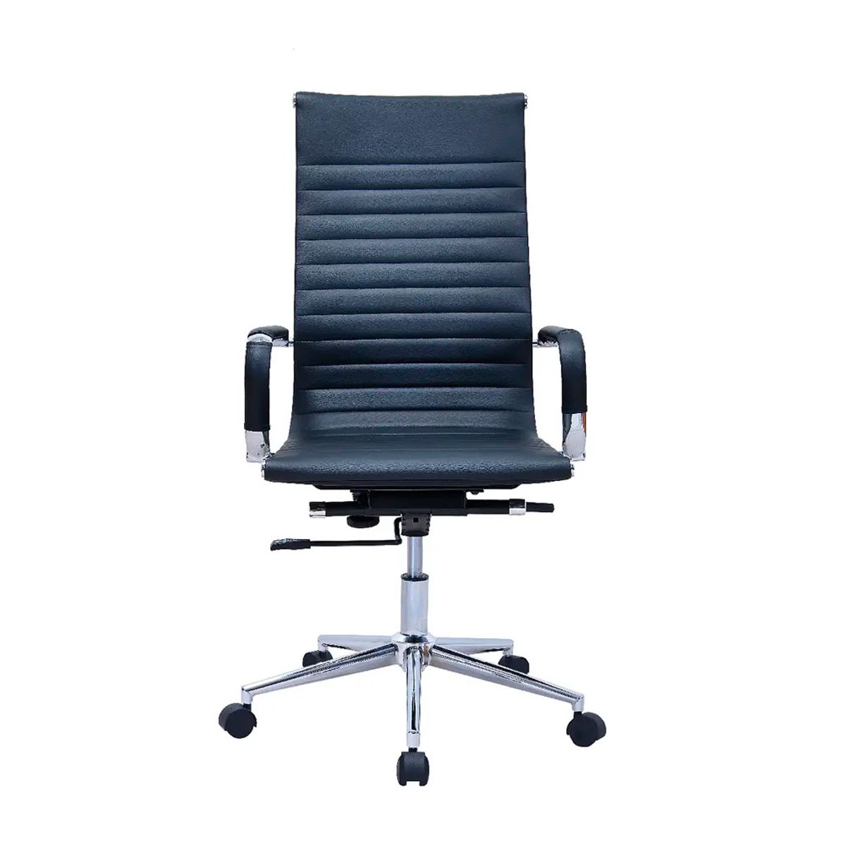OFIDEAS - Silla de Oficina Ergonómica Grey Presidente Cuero Negro Ofideas