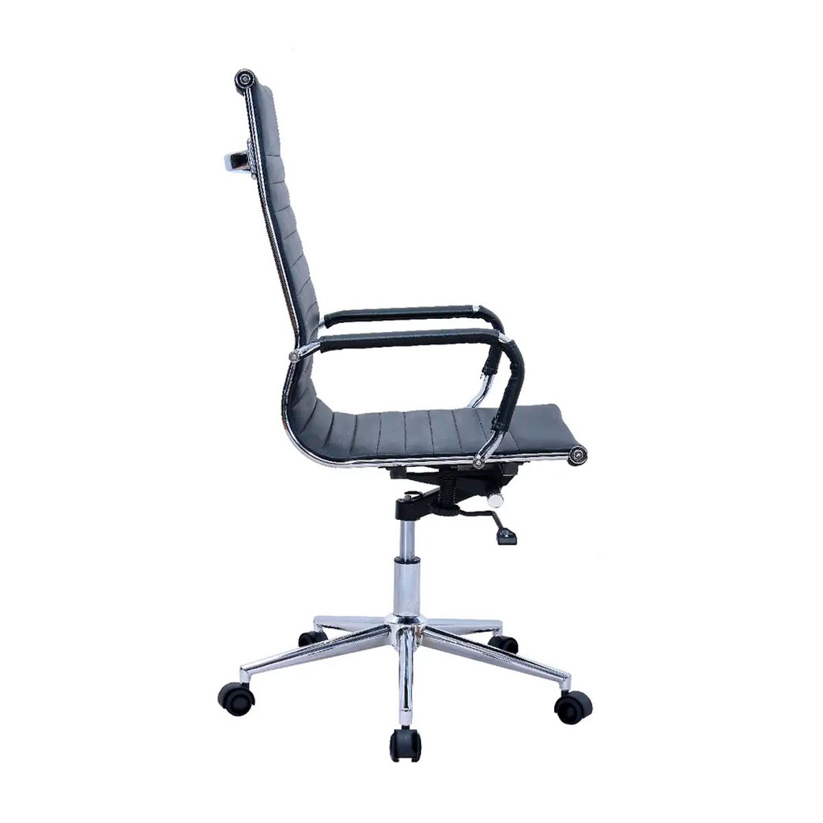 OFIDEAS - Silla de Oficina Ergonómica Grey Presidente Cuero Negro Ofideas