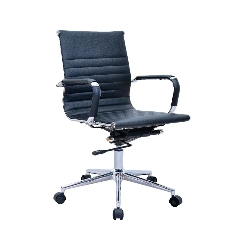 OFIDEAS - Silla de Oficina Ergonómica Grey Gerente Cuero Negro Ofideas