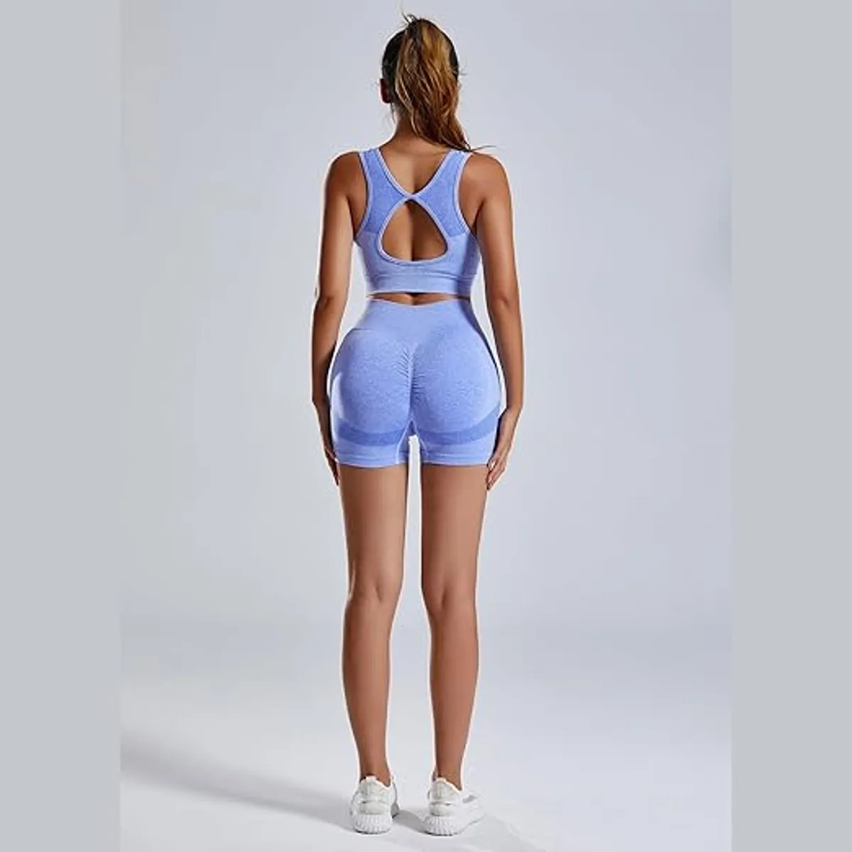 GENERICO - CONJUNTO DEPORTIVO LEGGIN +TOP VERANO CELESTE