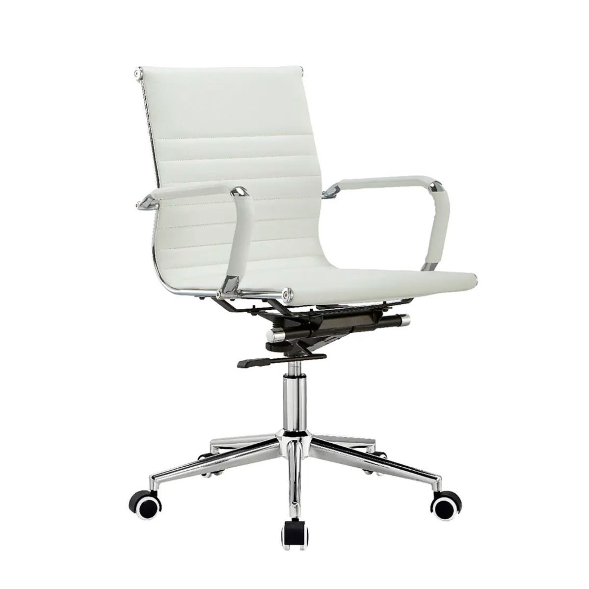 OFIDEAS - Silla de Oficina Ergonómica Grey Gerente Cuero Blanco Ofideas