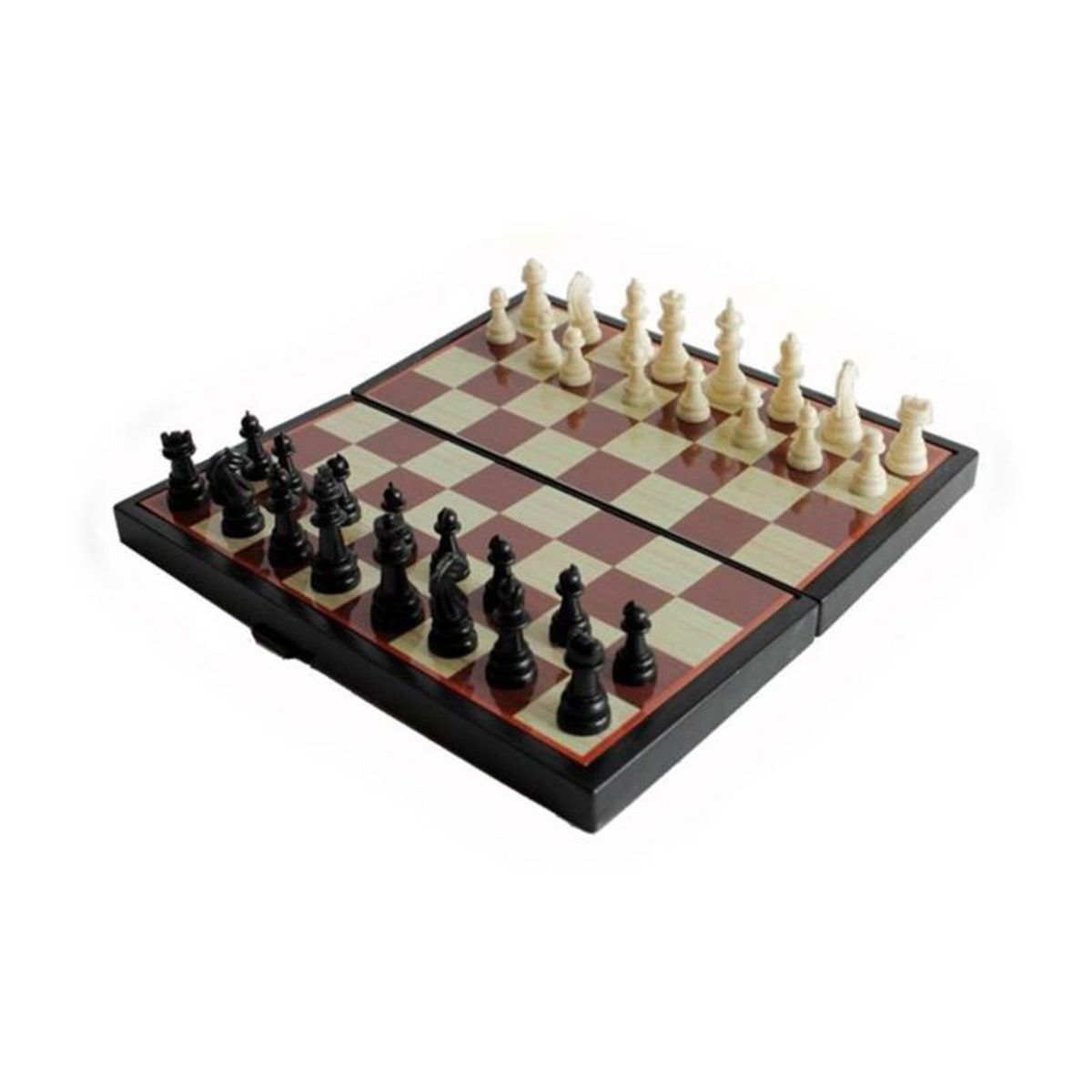 GENERICO - tablero de Ajedrez magnetico 4 en 1 ludo / cartas / damas