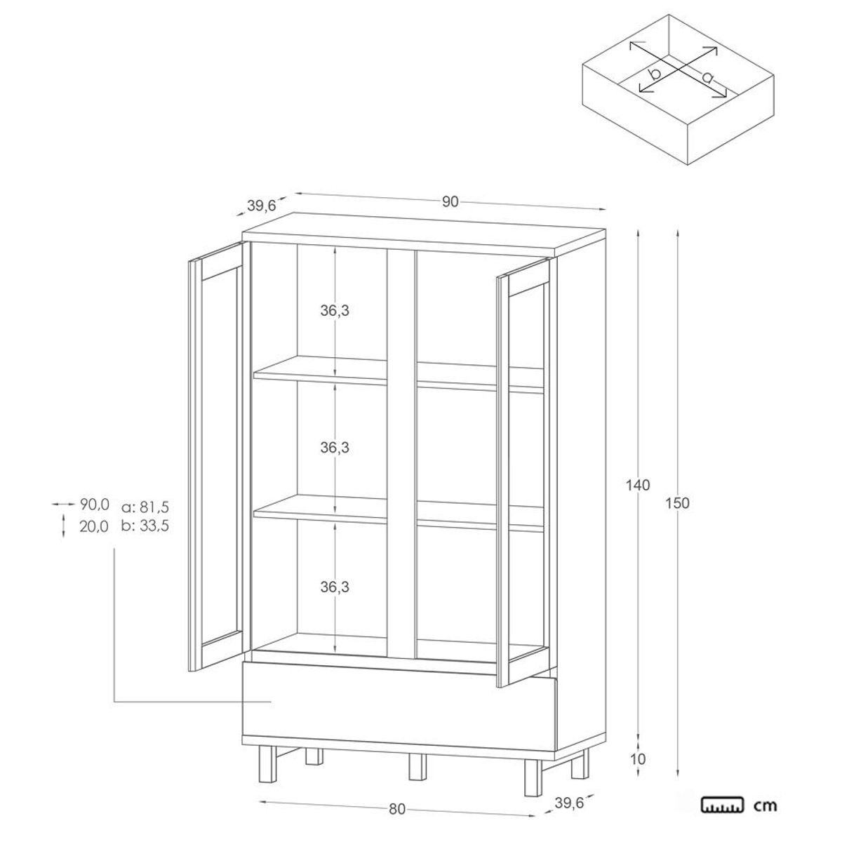 NACION MUEBLES - VITRINA 2 PUERTAS ASHLEY COLOR BEIGE NM