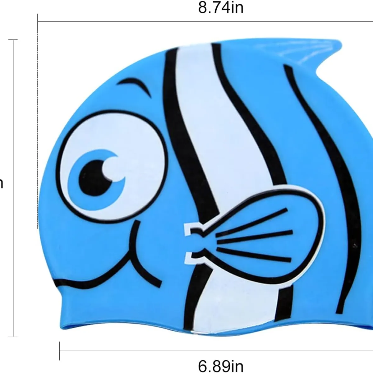 GENERICO - Gorro de Natación para Niños Silicona Modelo Pez Azul