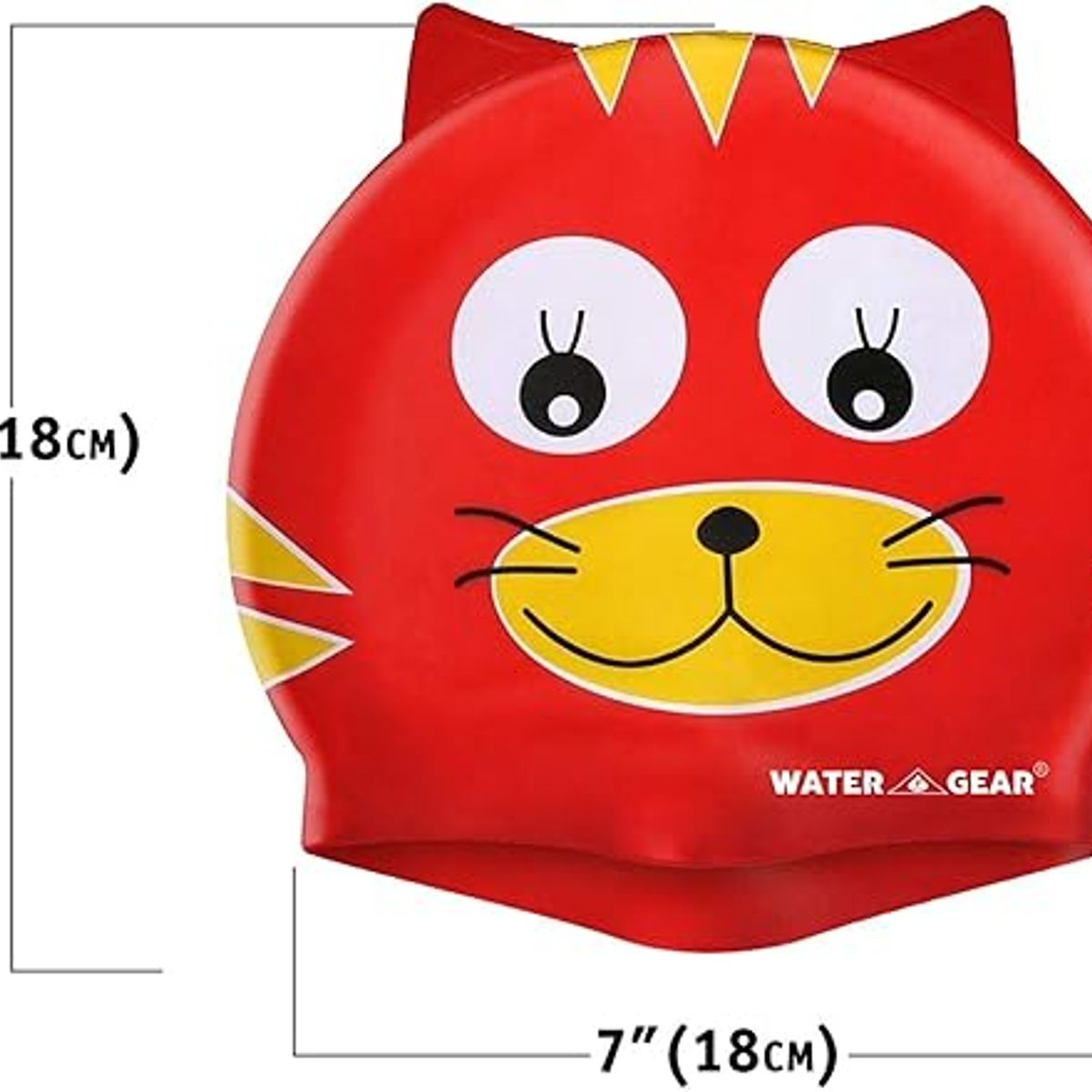 GENERICO - Gorro de Natación para Niños Silicona Modelo gato rojo