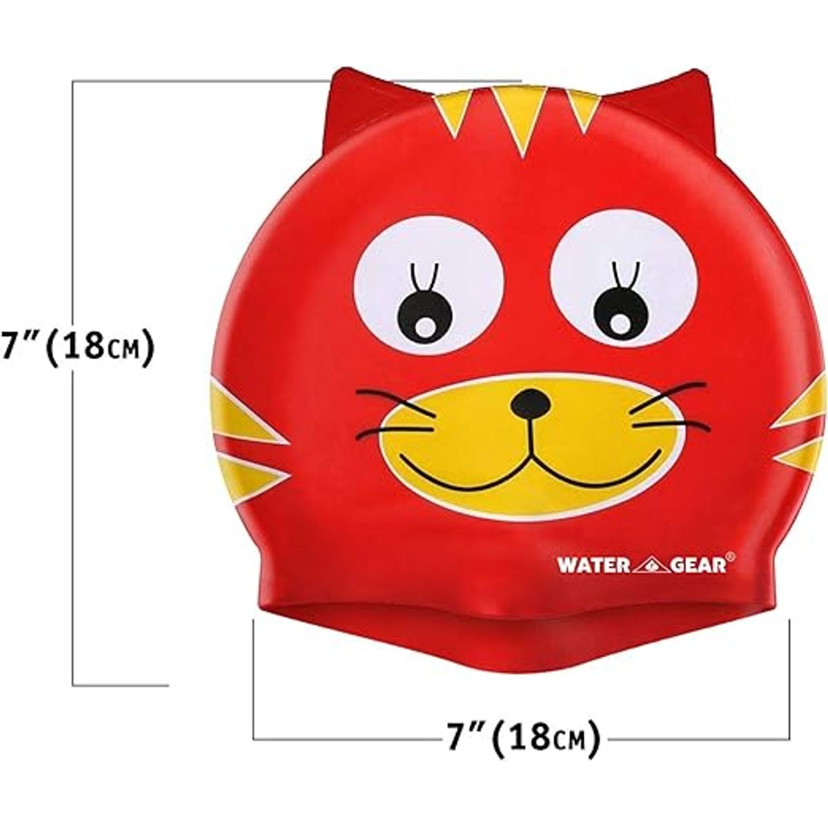 GENERICO - Gorro de Natación para Niños Silicona Modelo gato rojo