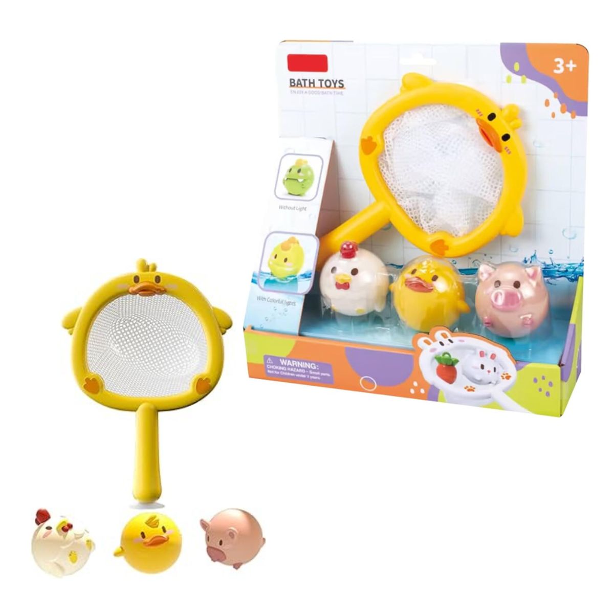 GENERICO - JUEGO DE PESCA + 3 ANIMALITOS CON LUCES MOD.2