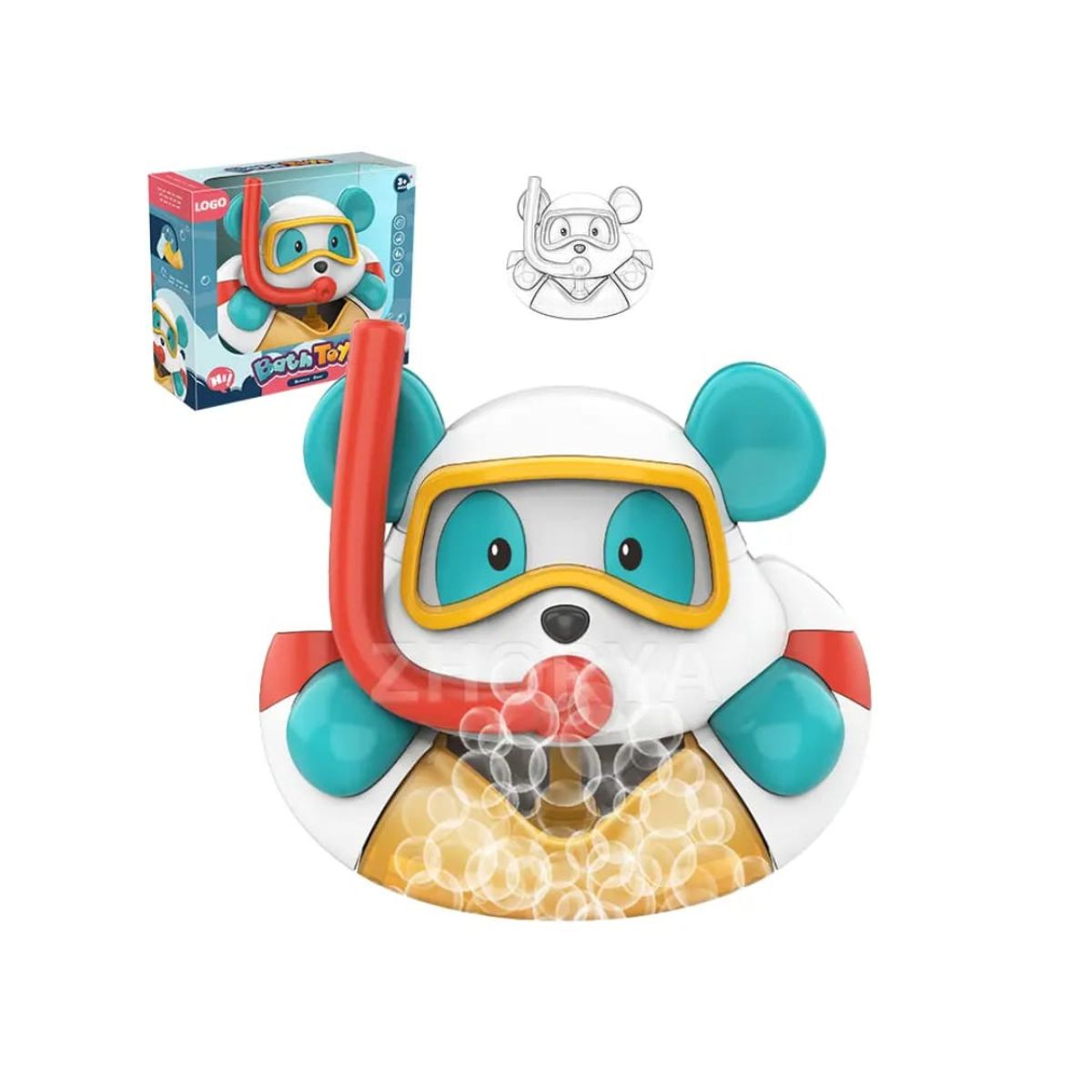 GENERICO - Juguete Osito Buceador de Burbujas de Baño con Música