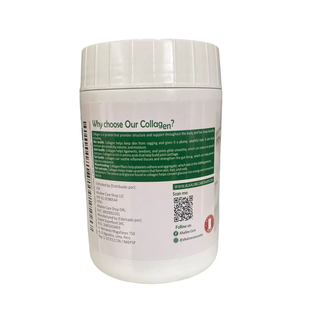 ALKALINE CARE - Collagen Peptides (Colágeno Hidrolizado) 300gr x 2