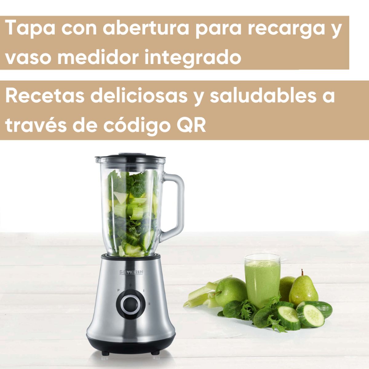 SEVERIN - Licuadora de acero inoxidable Severin de 1L SM 3734