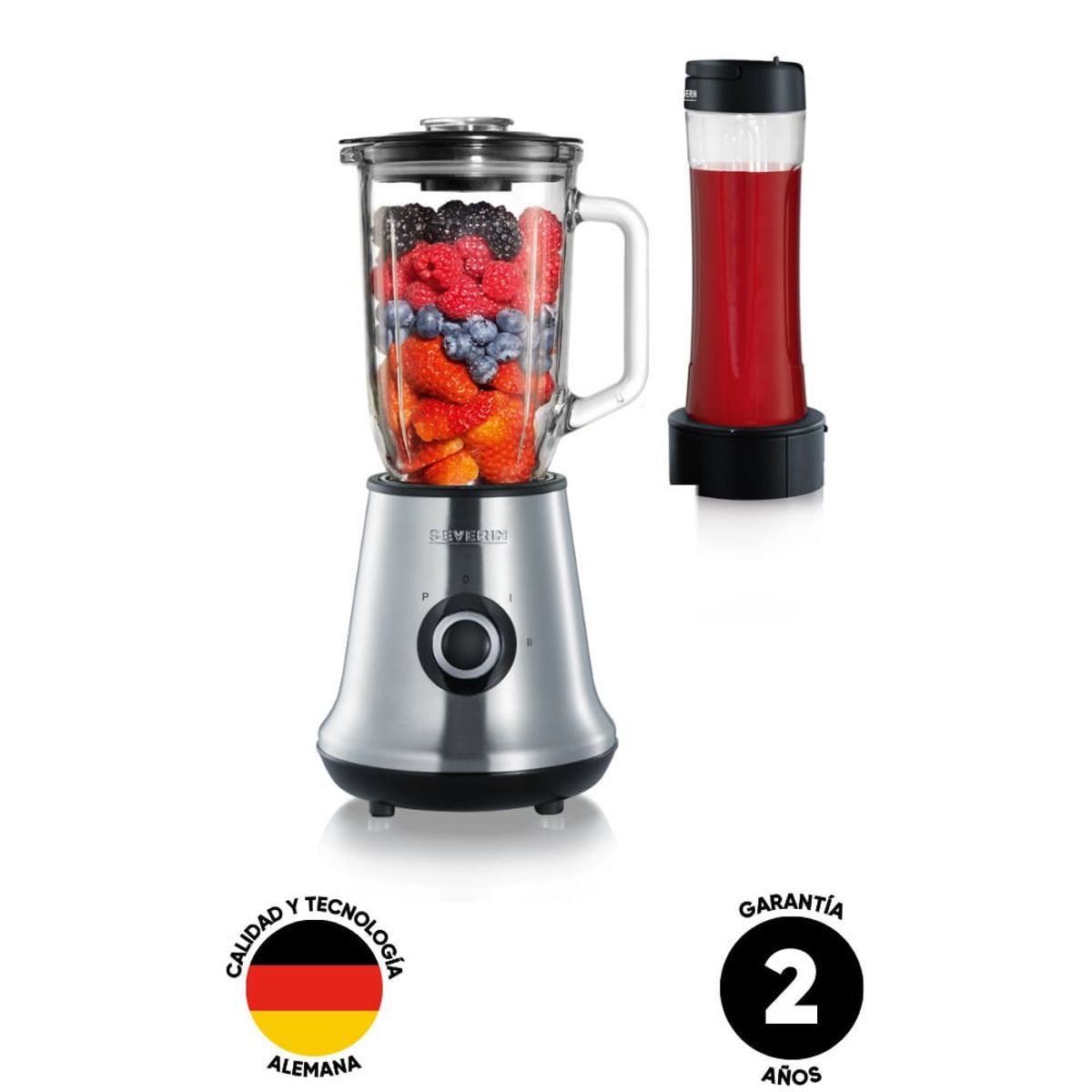 SEVERIN - Licuadora de vaso con Smoothie Mix & Go - SM 3737