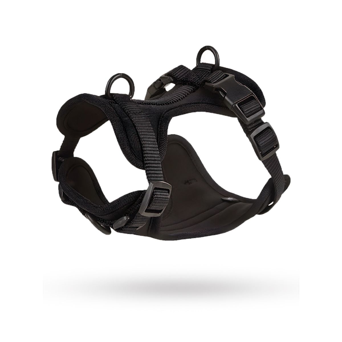 S&T - Pack Arnés + Collar + Correa + Dispensador Negro - Talla S