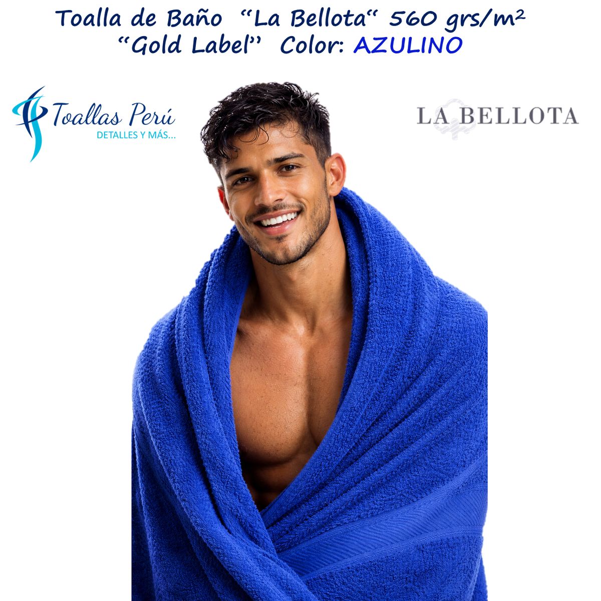 LA BELLOTA - Toalla de Baño "Gold Label" 560 grs/m2 "La Bellota" Azulino