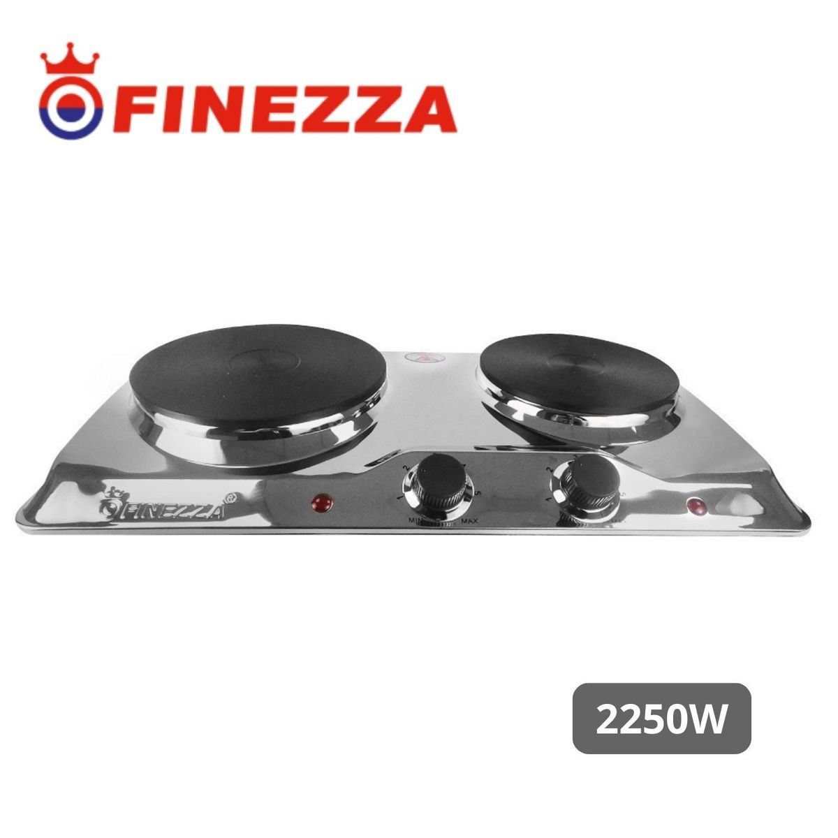 FINEZZA - Cocina Eléctrica de 2 Hornillas Acerada Finezza