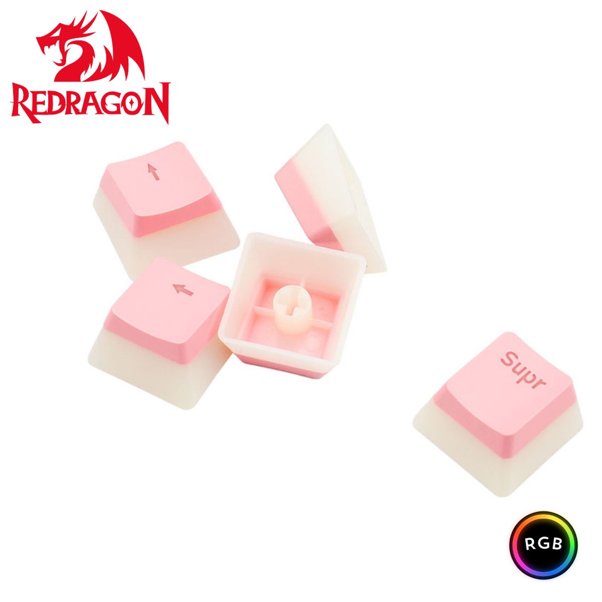 REDRAGON - Keycaps Redragon SCARAB Spanish A130P-SP PINK