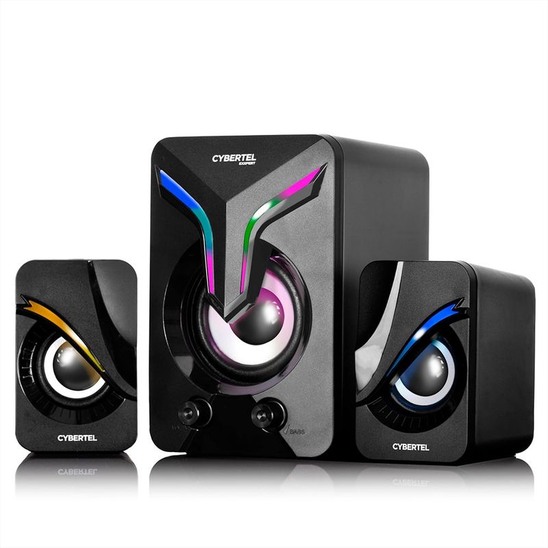 CYBERTEL - Parlante Gamer 2.1 RGB LED - Cybertel EXXPERT - Para Pc O Laptop