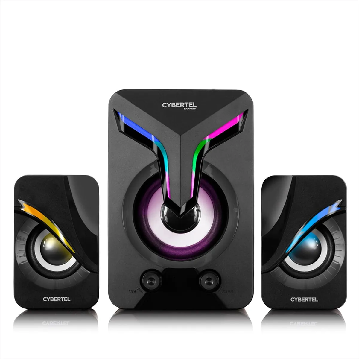 CYBERTEL - Parlante Gamer 2.1 RGB LED - Cybertel EXXPERT - Para Pc O Laptop