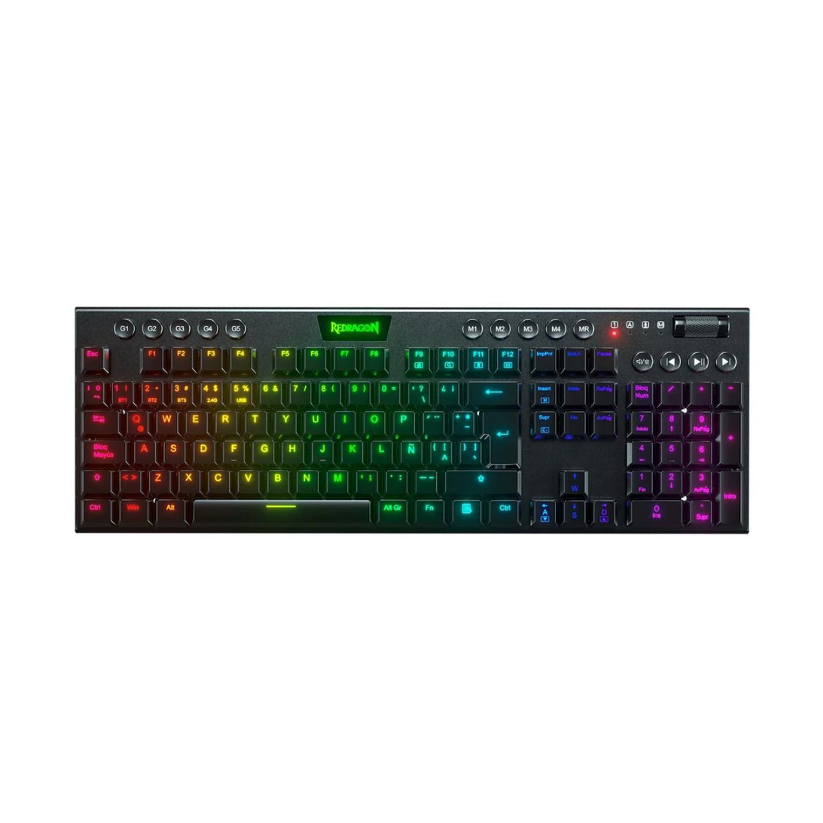 REDRAGON - Teclado Redragon HORUS FS Wireless Spanish K618-RGB-SP RED SWITCH