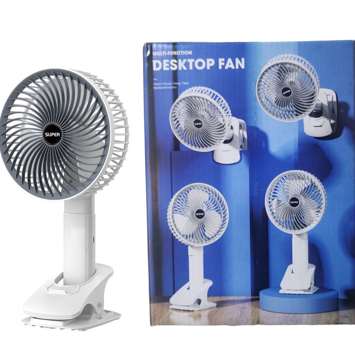 GENERICO - Ventilador portátil de 29cm x 16.5 con  recargable 448