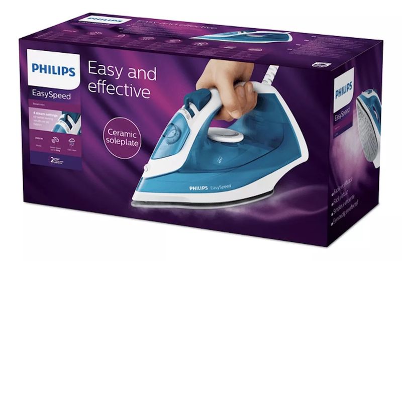 PHILIPS - Plancha A Vapor Philips Easyspeed 2000w Suela Ceramica