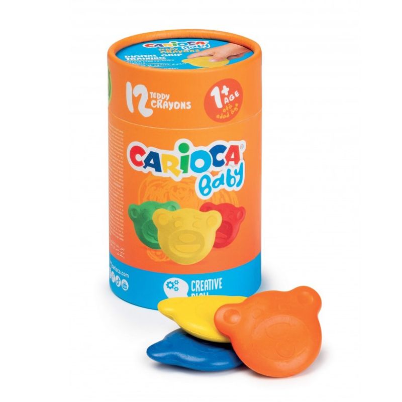 GENERICO - CRAYOLAS 12 UNID CARITA DE OSO - CARIOCA