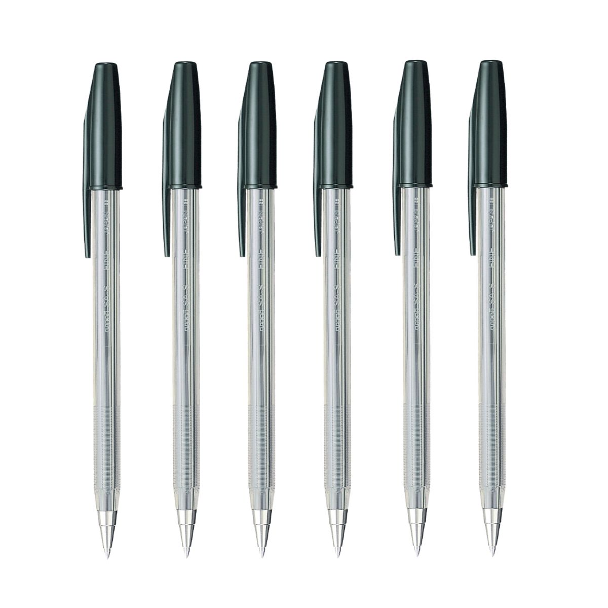 UNI BALL - UNI SA-S Bolígrafo Fine Tinta Seca Negro Pack x 6