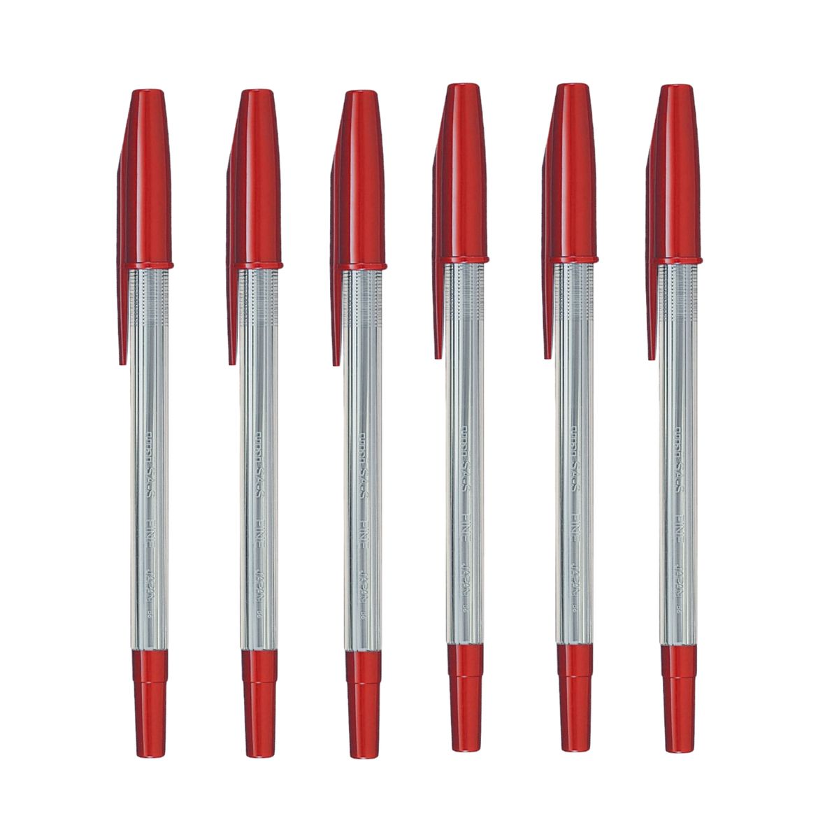 UNI BALL - UNI SA-S Bolígrafo Fine Tinta Seca Rojo Pack x 6