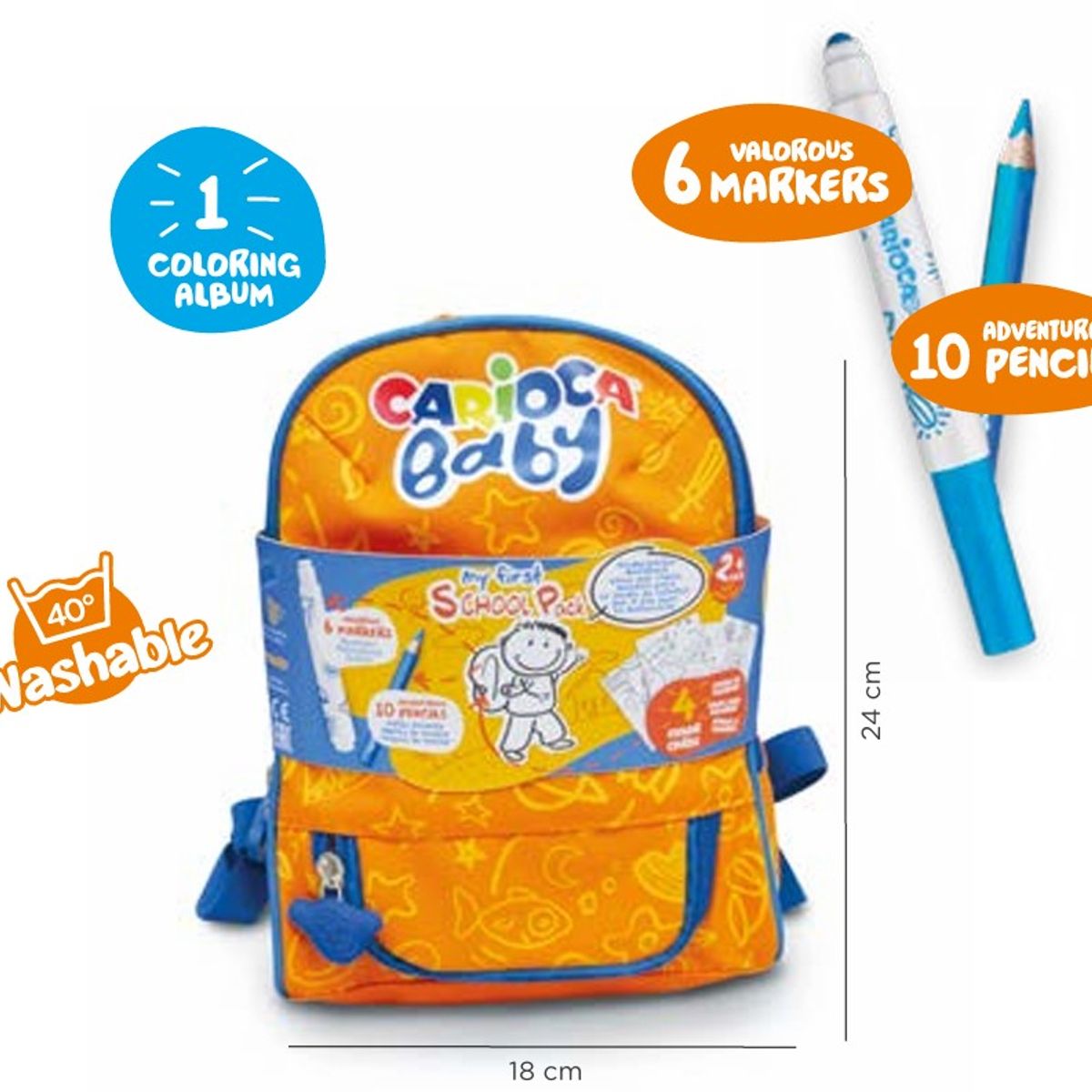 GENERICO - MOCHILAS BABY PACK CON HOJAS PARA COLOREAR