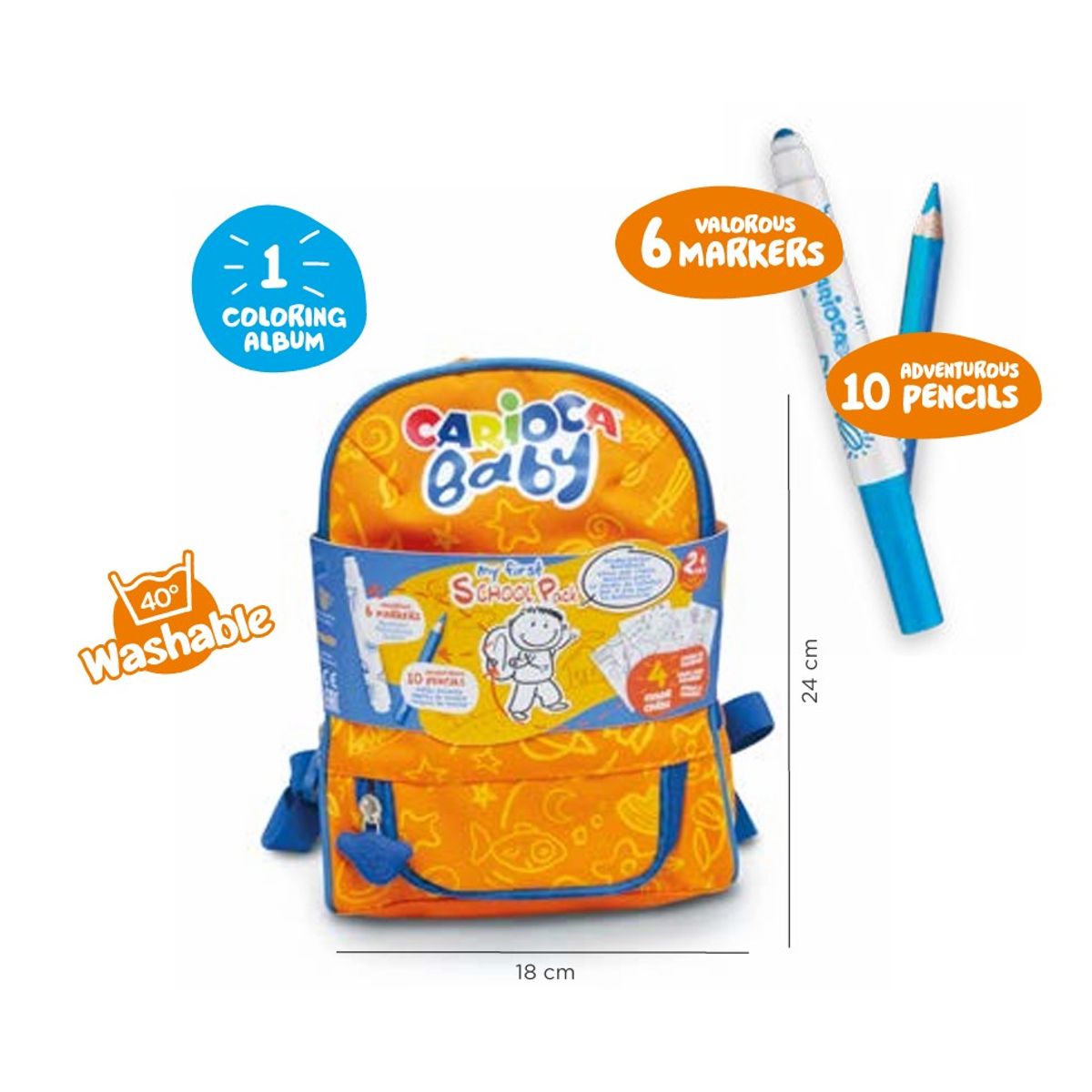 GENERICO - MOCHILAS BABY PACK CON HOJAS PARA COLOREAR