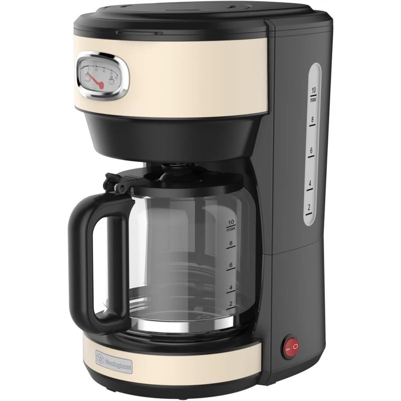 WESTINGHOUSE - Cafetera eléctrica 10 tazas Retro WH crema