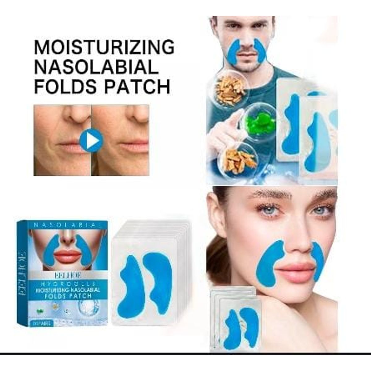 GENERICO - PARCHE DE PLIEGE NASOLABIAL 10 PARES