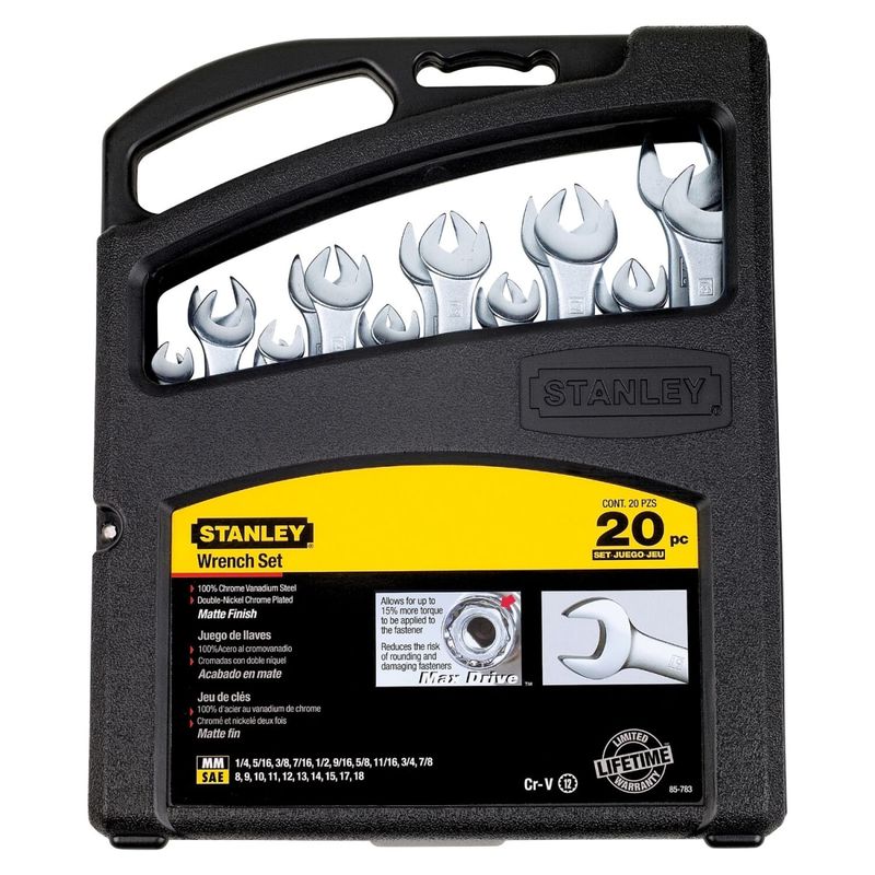 STANLEY - Juego de Llaves Mixtas 8 mm - 18 mm 20 pz Stanley 85-783