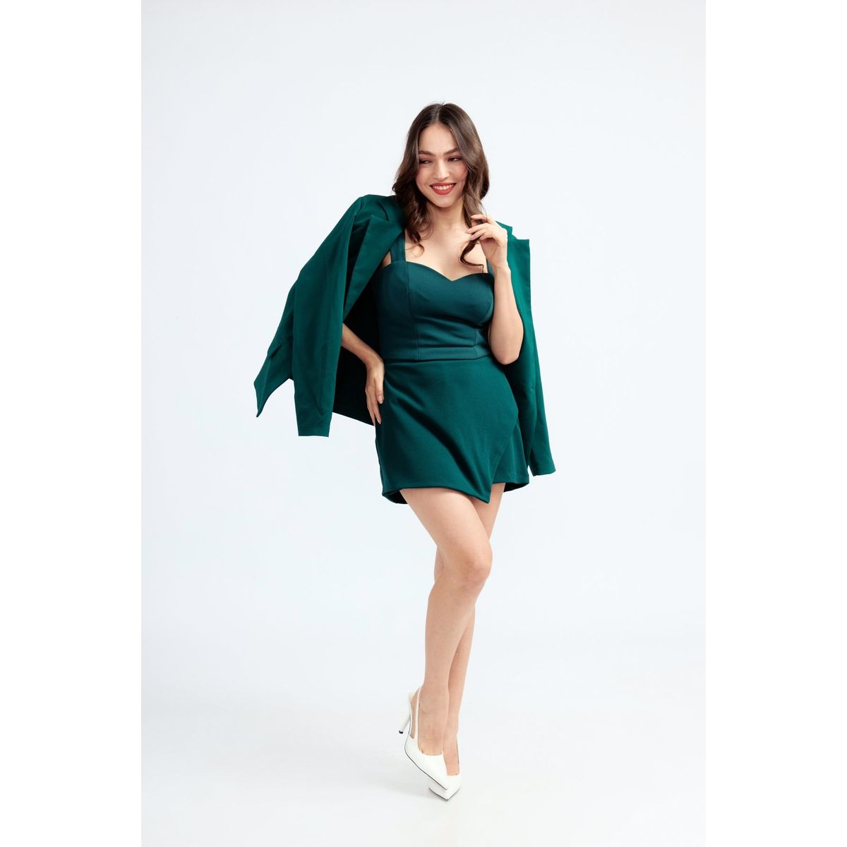 MISS LADY - BLAZER BASICO VERDE ESMERALDA