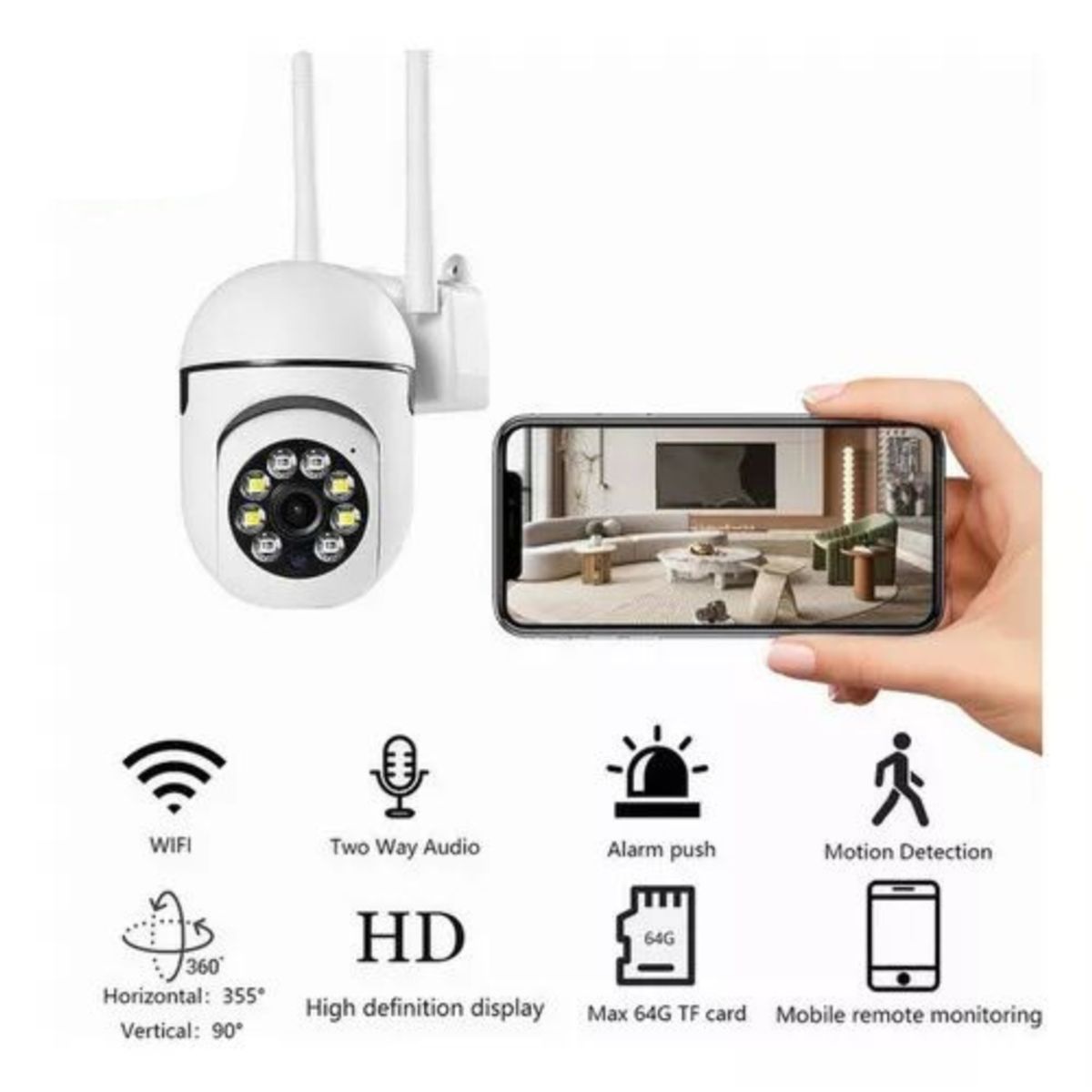 GENERICO - CÁMARA DE VIGILANCIA SMART AI 360° - V380 PRO