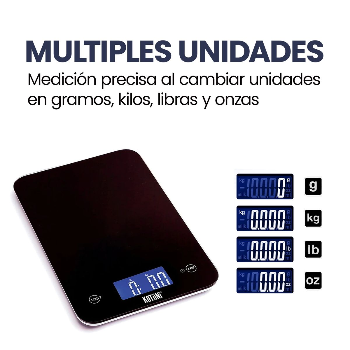 KOTIINI - Balanza de cocina digital vidrio Kotiini Precizi