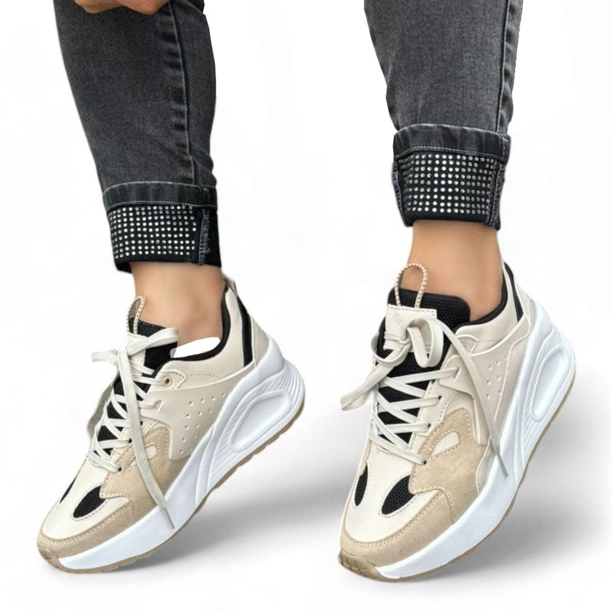 GENERICO - Zapatilla De Plataforma Urbana 1015L-55 Beige