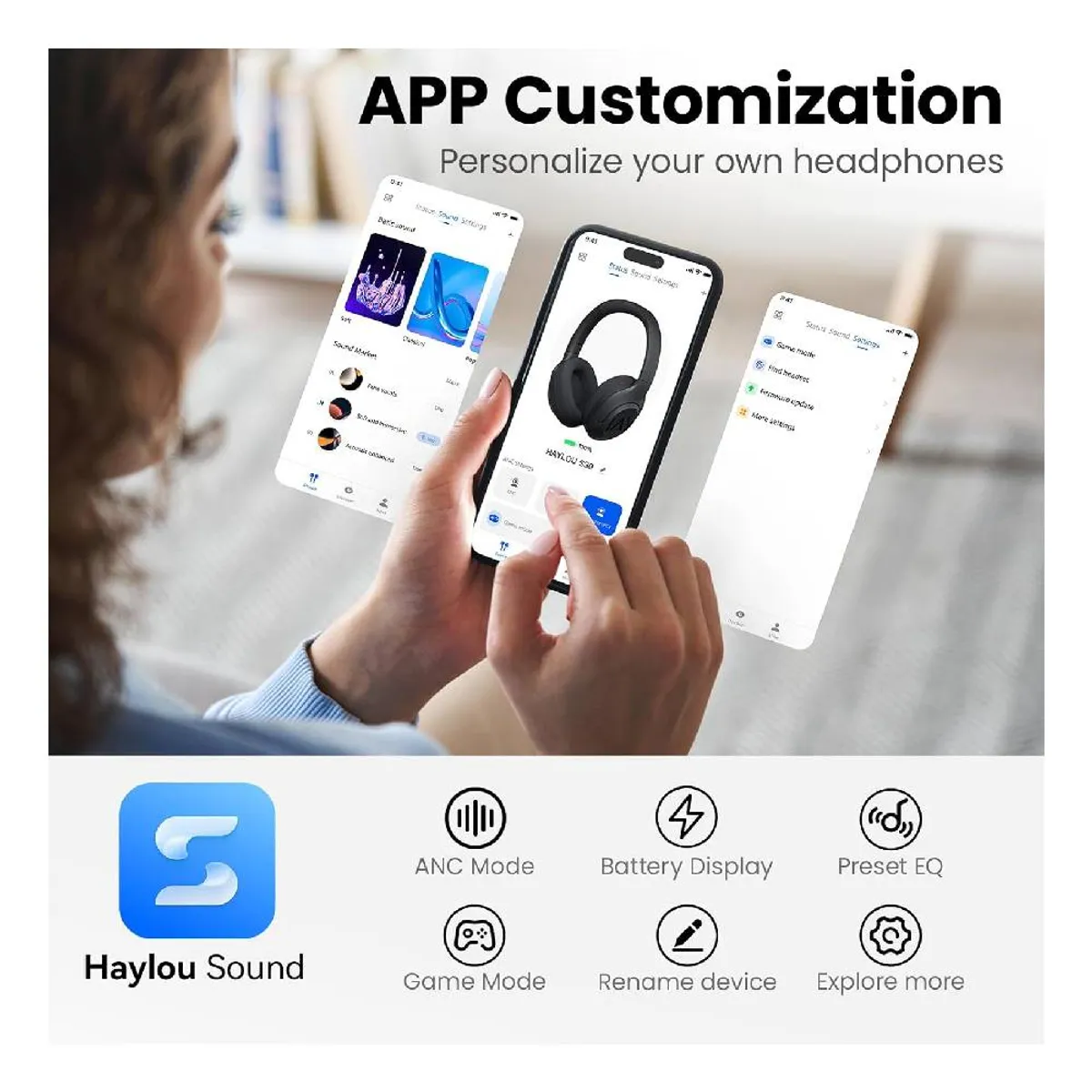 HAYLOU - Haylou S30 ANC Audífonos con Cancelación de Ruido y Sonido Hi-Res
