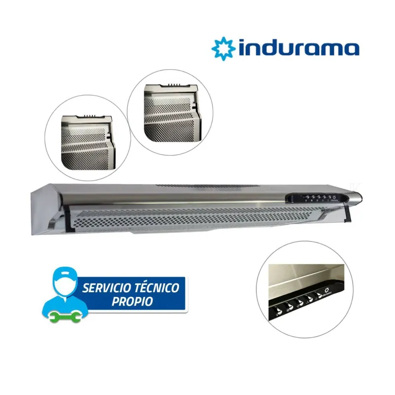 INDURAMA - Campana Extractora 3 Vel Indurama 90cm Silver