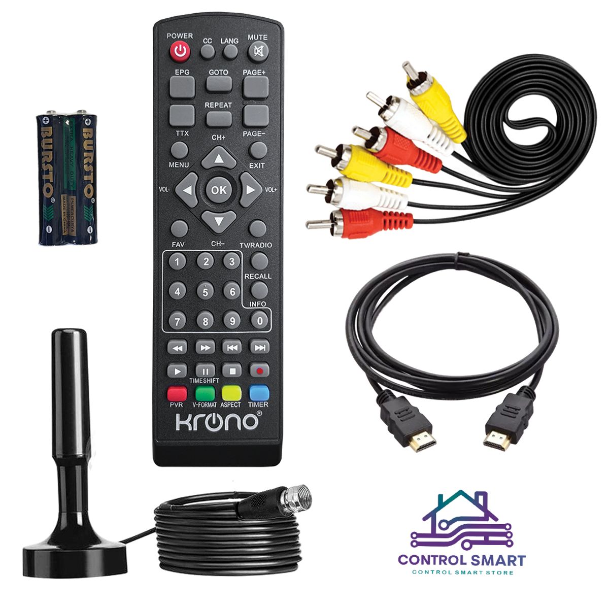 GENERICO - Sintonizador TDT de TV Digital con Antena UHF HDMI y Control Remoto